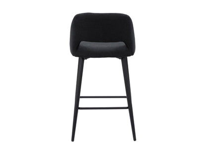 Black velvet bar stools set of 2 with gold metal legs, plush cushioning, and curved backrest for modern kitchen or bar decor.