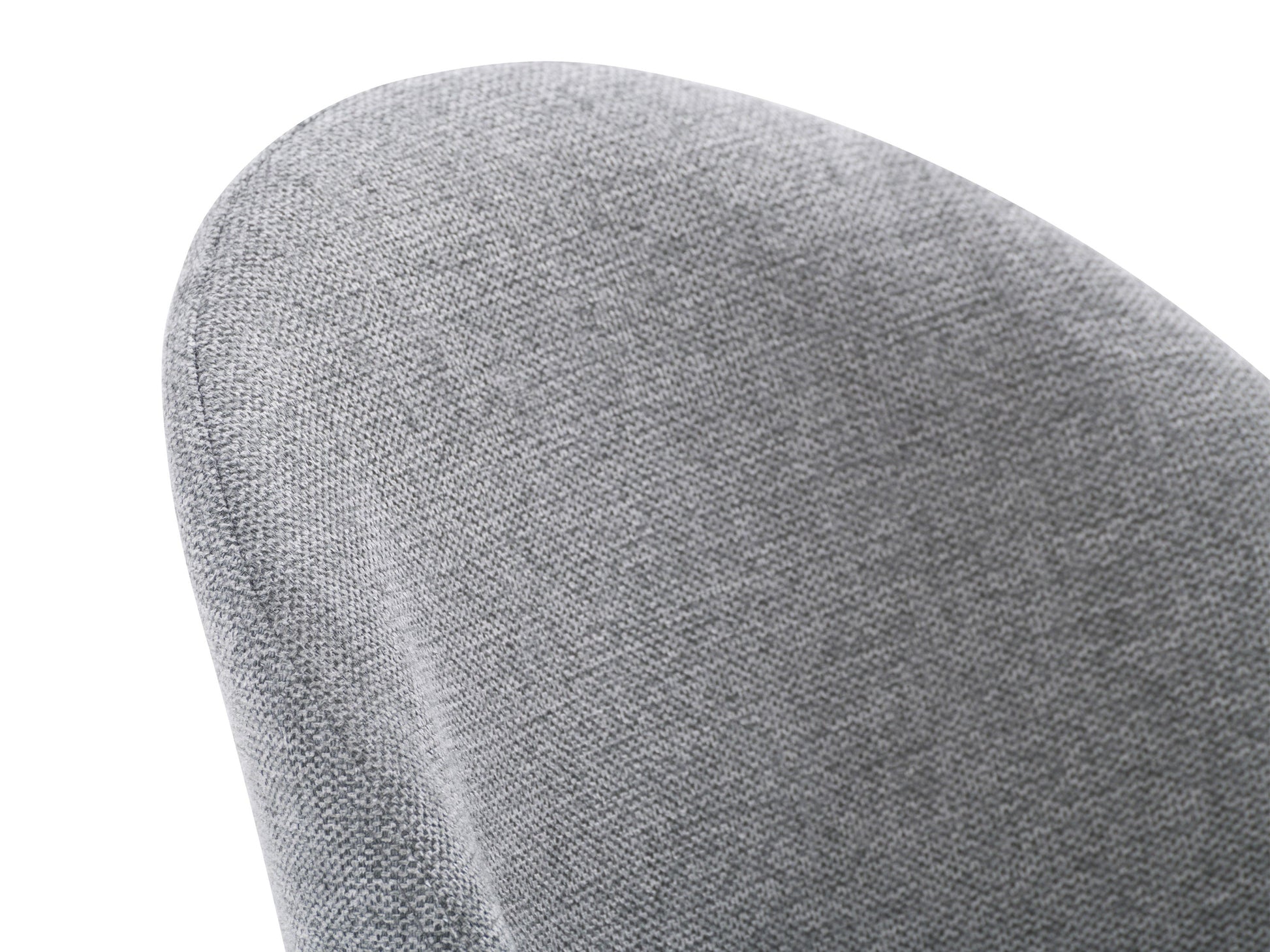 Set of 2 grey curved dining chairs with plush upholstery, sleek metal legs, and modern design, perfect for contemporary dining rooms, offering comfort and style with a minimalist aesthetic.