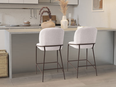 light grey Metal Bar Stool Blakeley Collection lifestyle scene by CorLiving#color_blakeley-light-grey