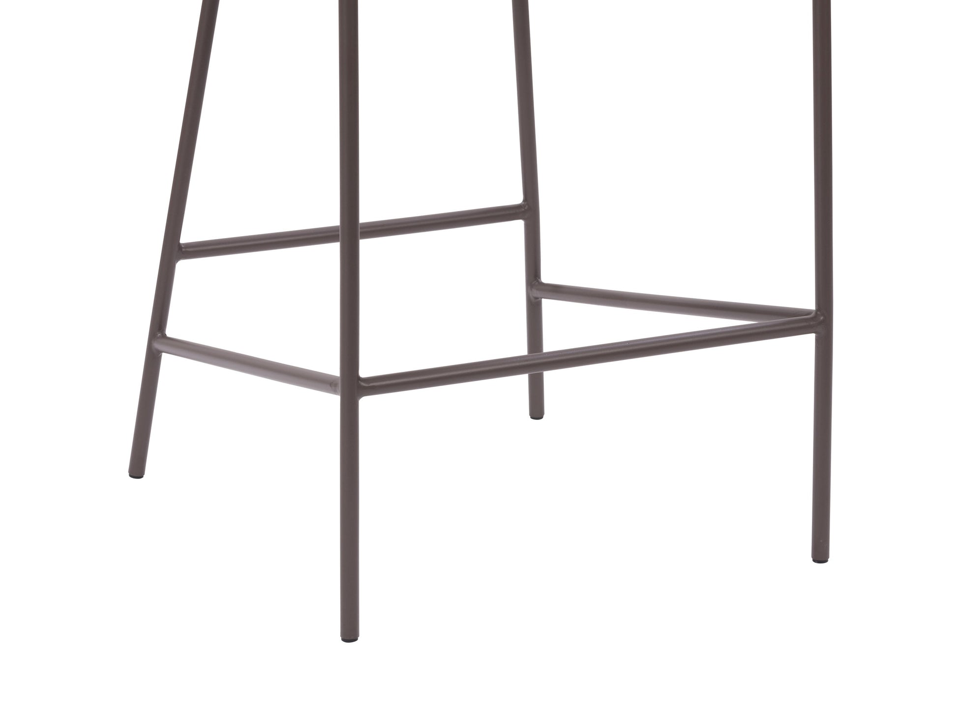Blue modern bar stool with sleek metal legs, cushioned seat, and backrest. Features a minimalist design with a contemporary look, perfect for kitchen islands or home bars.