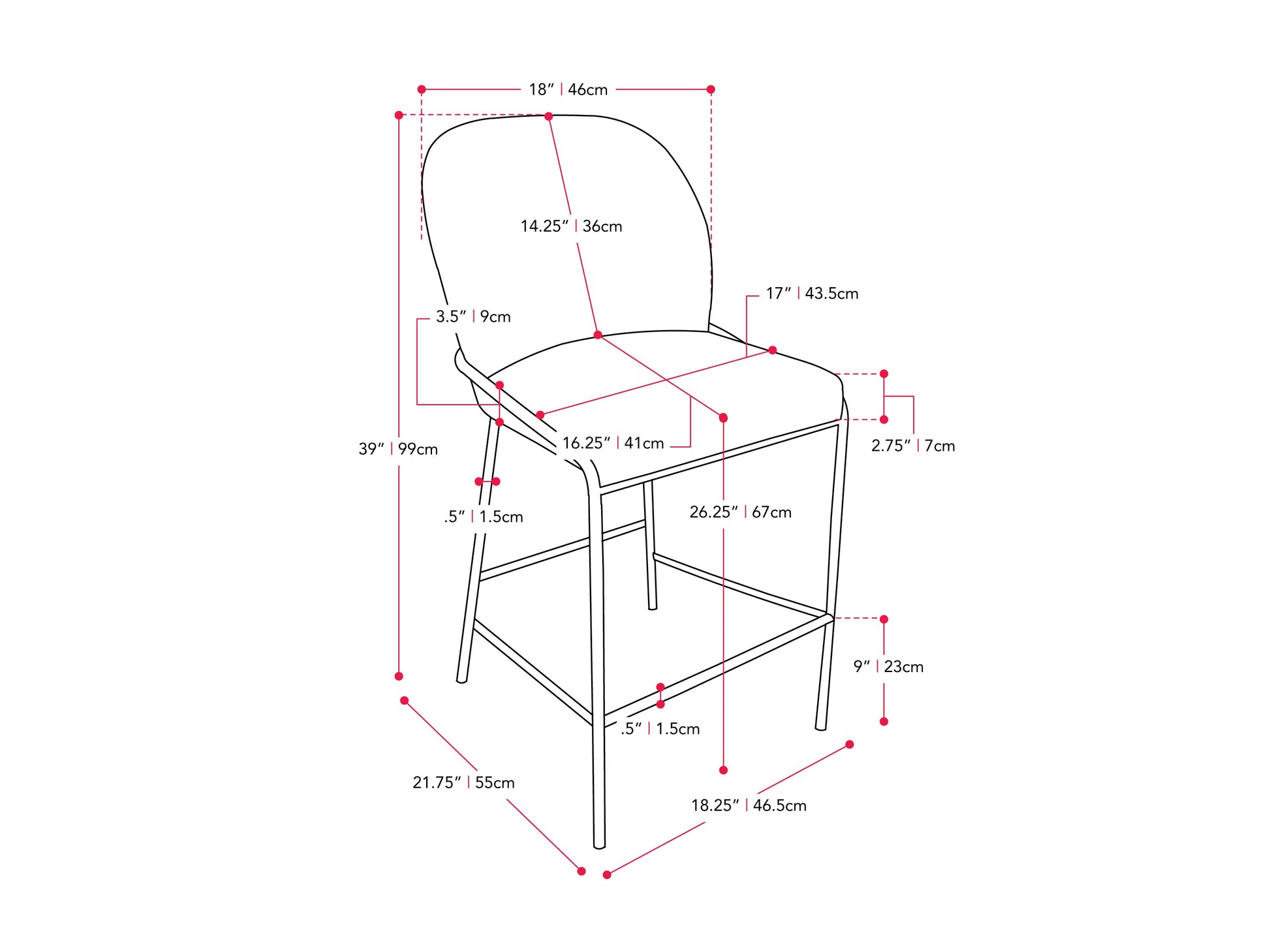 Blue modern bar stool with sleek metal legs, cushioned seat, and backrest. Features a minimalist design with a contemporary look, perfect for kitchen islands or home bars.