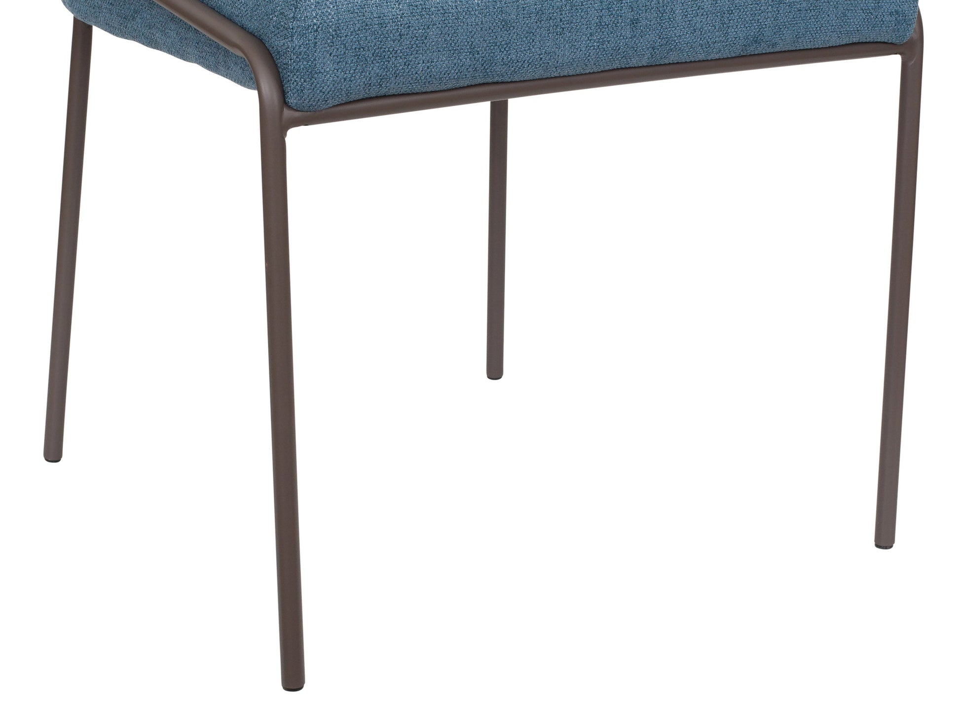Set of 2 high back upholstered dining chairs in blue with wooden legs, featuring a soft fabric texture and sleek design, perfect for modern dining rooms.