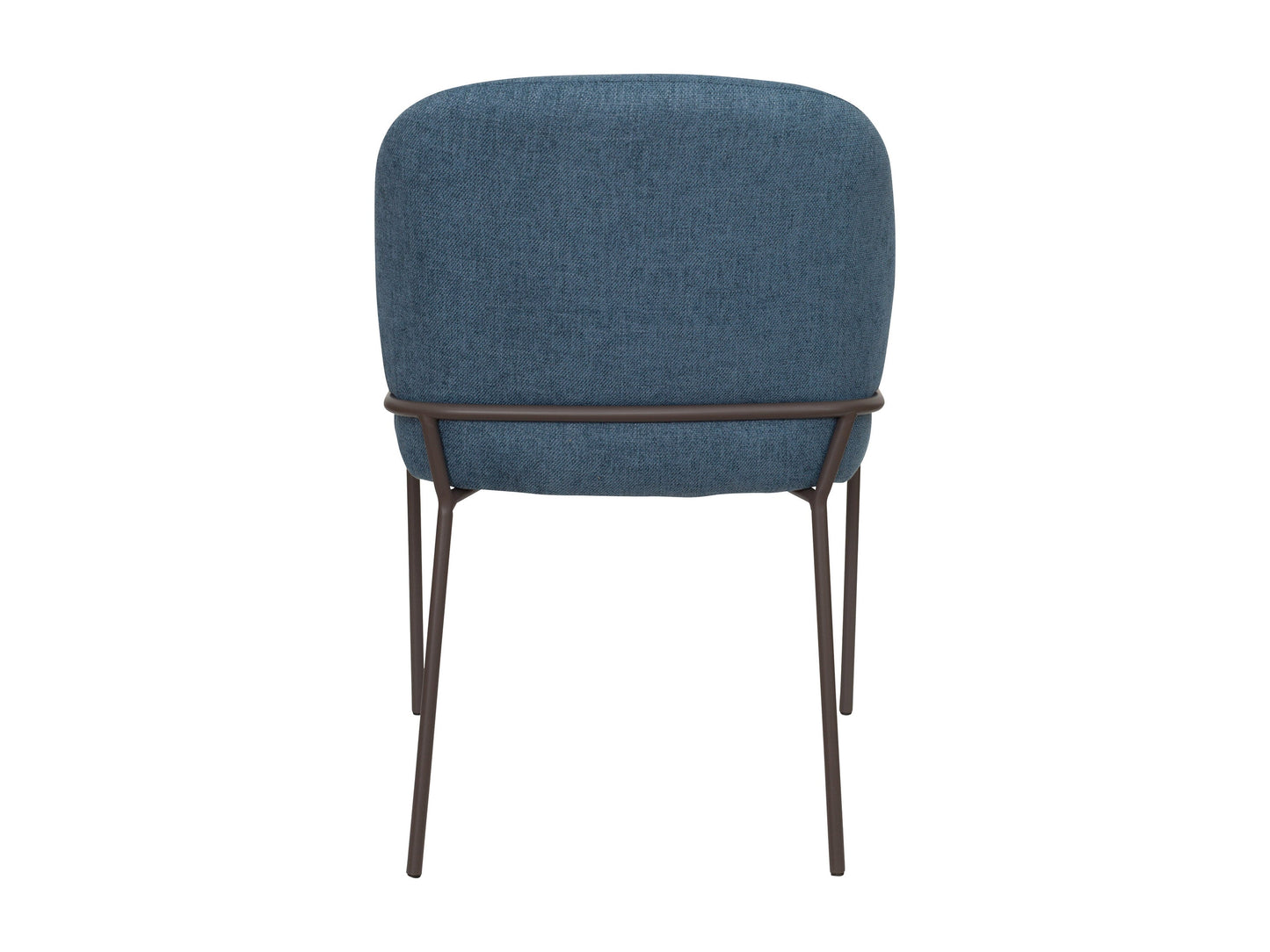 Set of 2 high back upholstered dining chairs in blue with wooden legs, featuring a soft fabric texture and sleek design, perfect for modern dining rooms.