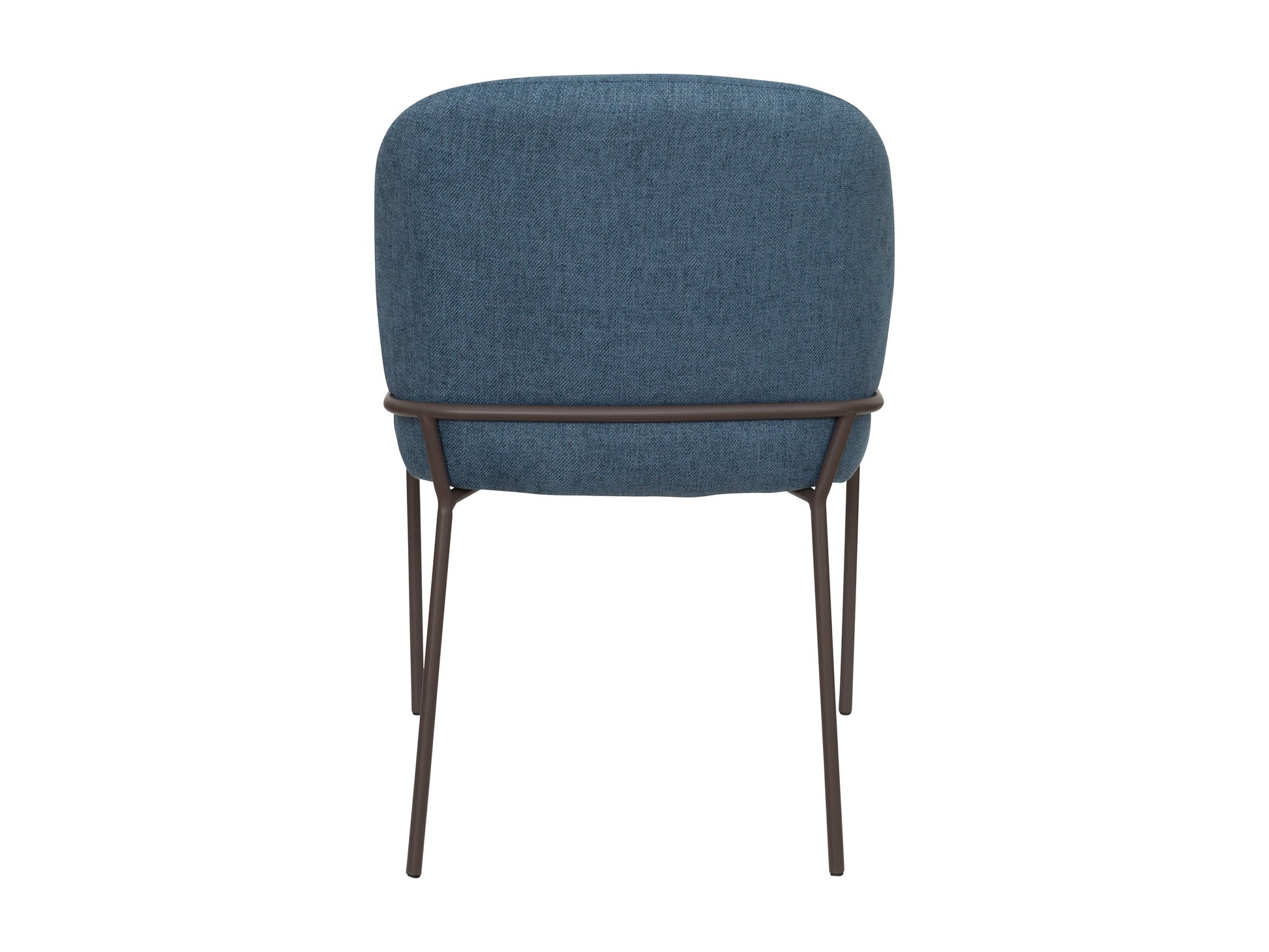 Set of 2 high back upholstered dining chairs in blue with wooden legs, featuring a soft fabric texture and sleek design, perfect for modern dining rooms.