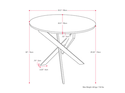 Black Round Dining Table