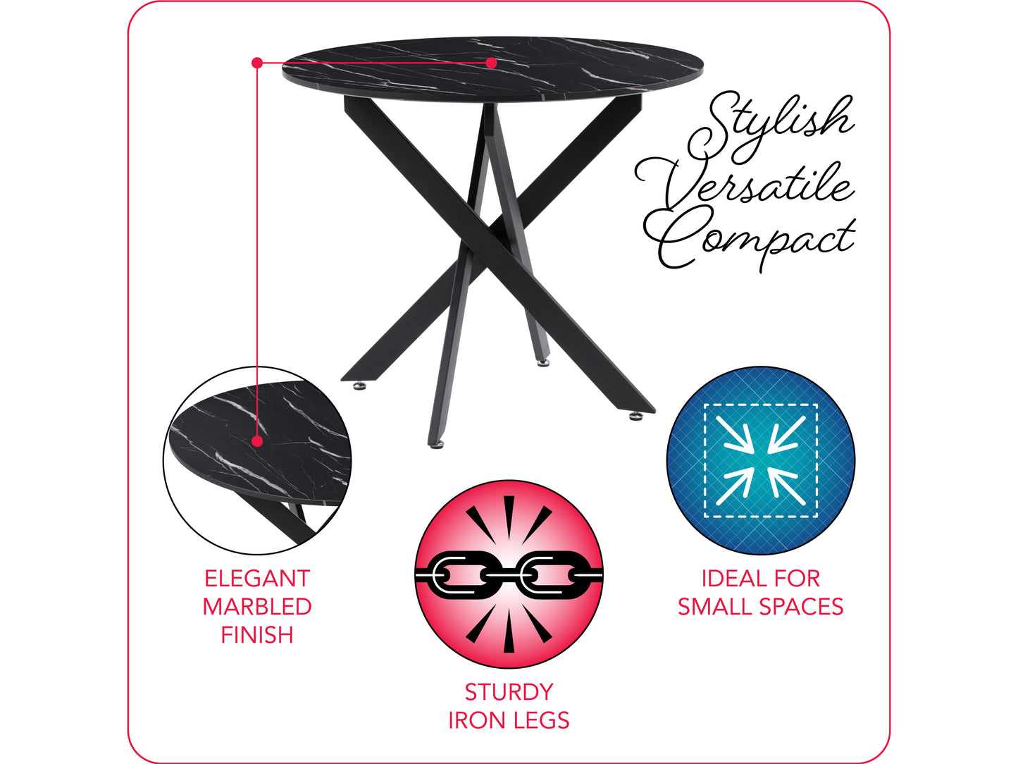 Black Round Dining Table