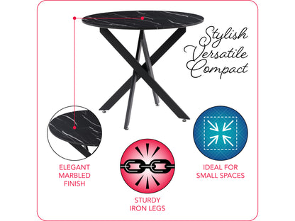 Black Round Dining Table