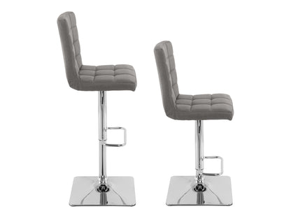Grey Tufted Adjustable Stools