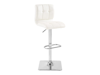 Curved White Vegan Leather Adjustable Stools