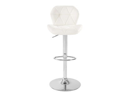 Geo-Tufted White Vegan Leather Stools
