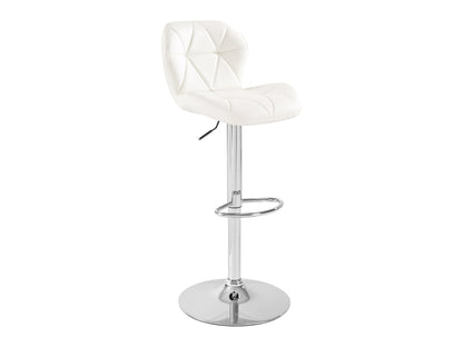 Geo-Tufted White Vegan Leather Stools