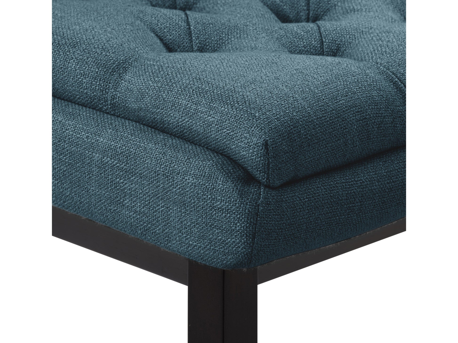 Blue button-tufted bar stools with wooden legs, upholstered in plush velvet fabric. Features a high backrest, comfortable cushioning, and a sleek, modern design perfect for kitchen islands or home bars.