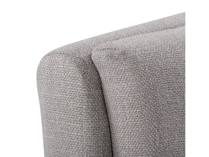Light grey button tufted bar stool with wooden legs, featuring plush upholstery, elegant button detailing, and a comfortable footrest. Ideal for modern kitchens and home bars.