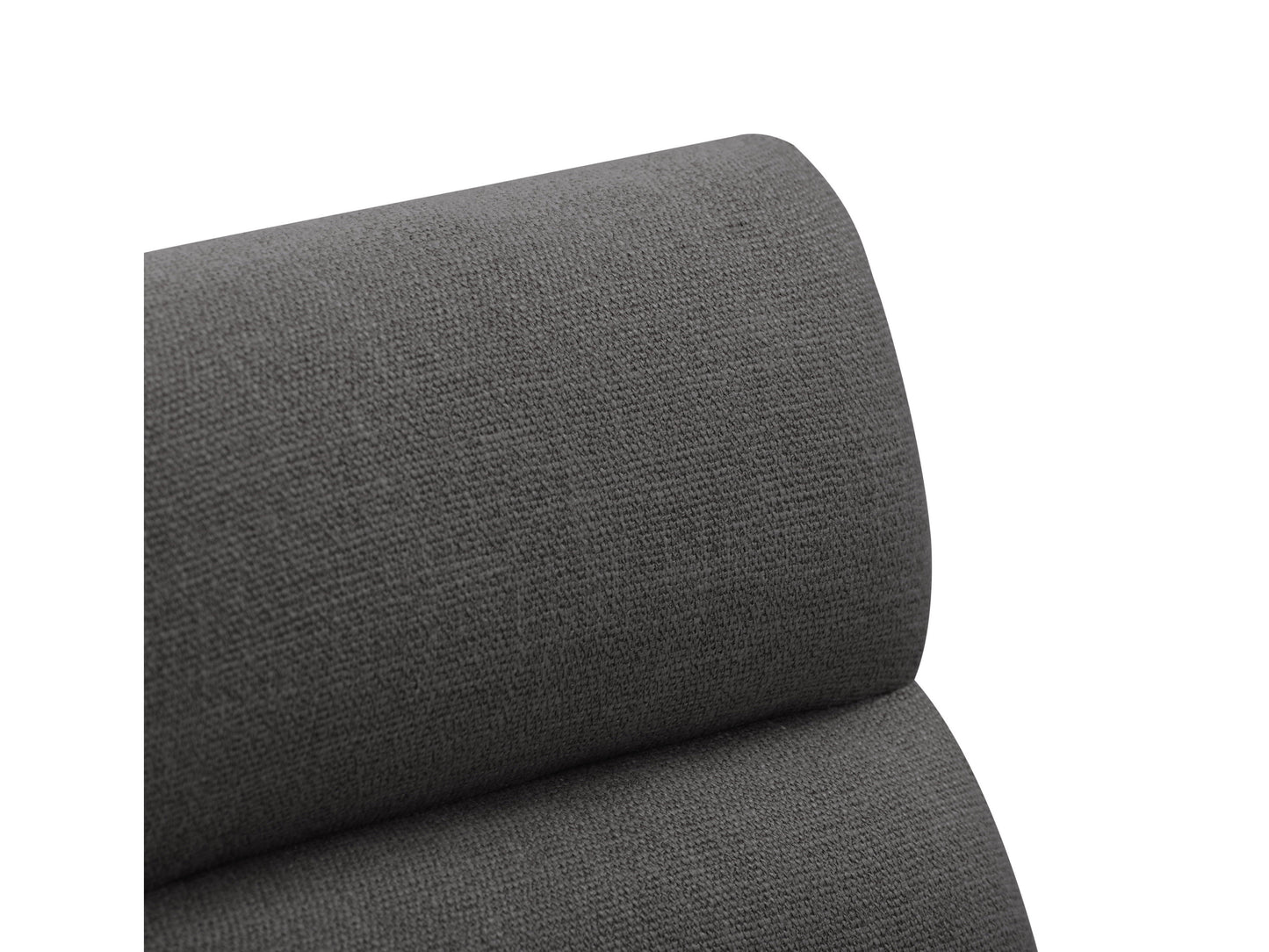 Dark grey channel tufted bar stool with plush velvet upholstery, sleek black metal legs, and a comfortable, modern design perfect for kitchen counters or home bars.