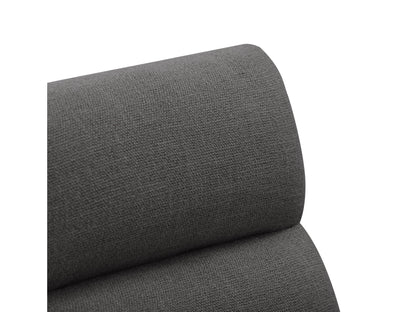 Dark grey channel tufted bar stool with plush velvet upholstery, sleek black metal legs, and a comfortable, modern design perfect for kitchen counters or home bars.