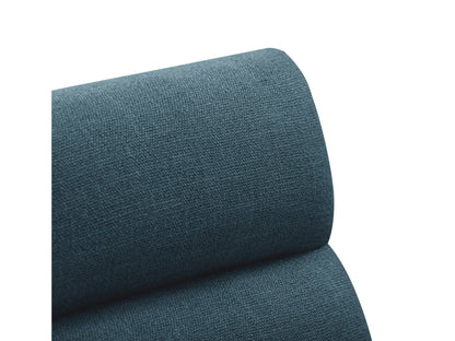 Blue channel tufted bar stools with black metal legs, featuring plush velvet upholstery and a modern design. Perfect for kitchen islands or home bars, combining comfort and style.