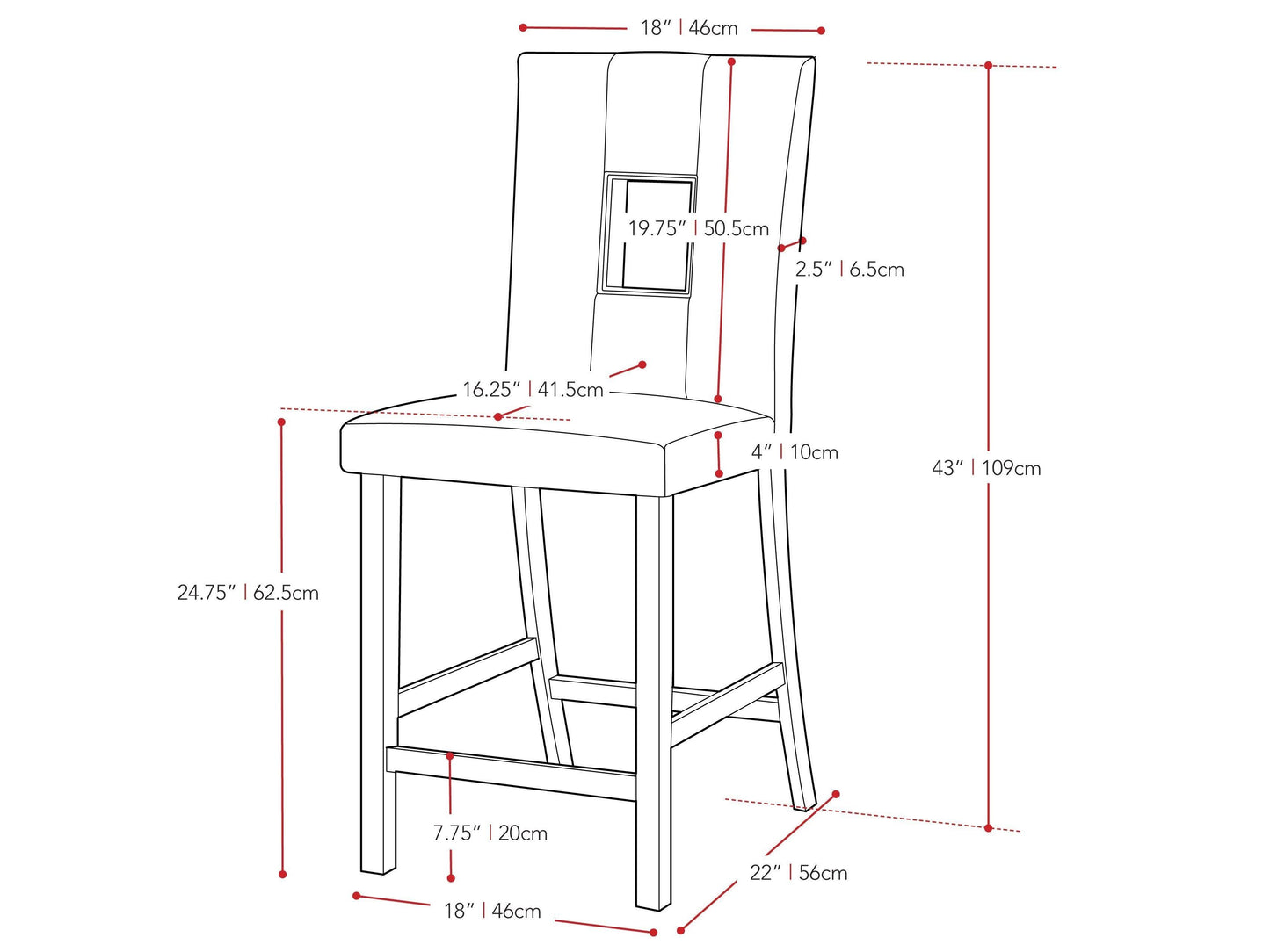 Set of 2 counter height dining chairs with light grey upholstered seats, dark wood legs, and a sleek, modern design ideal for contemporary dining rooms or kitchen islands.