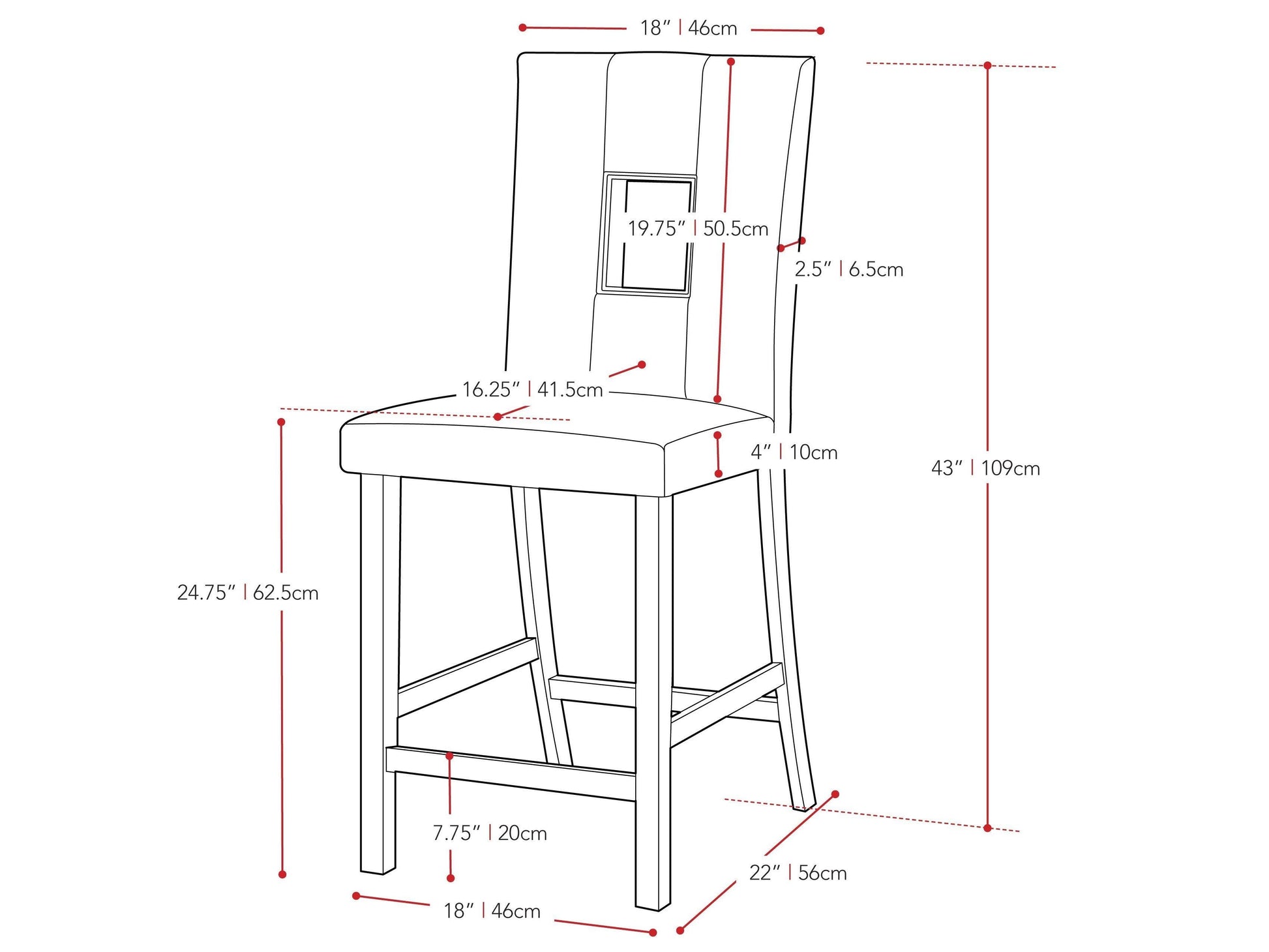 Set of 2 counter height dining chairs with light grey upholstered seats, dark wood legs, and a sleek, modern design ideal for contemporary dining rooms or kitchen islands.