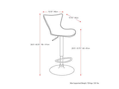 Black swivel bar stools set of 2, featuring cushioned seats, sleek metal legs, and footrests, perfect for modern kitchens or home bars. Durable faux leather upholstery with a contemporary design.