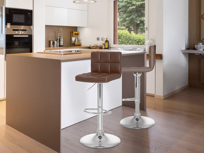brown Brown Bar Stools Set of 2 Zion Collection lifestyle scene by CorLiving