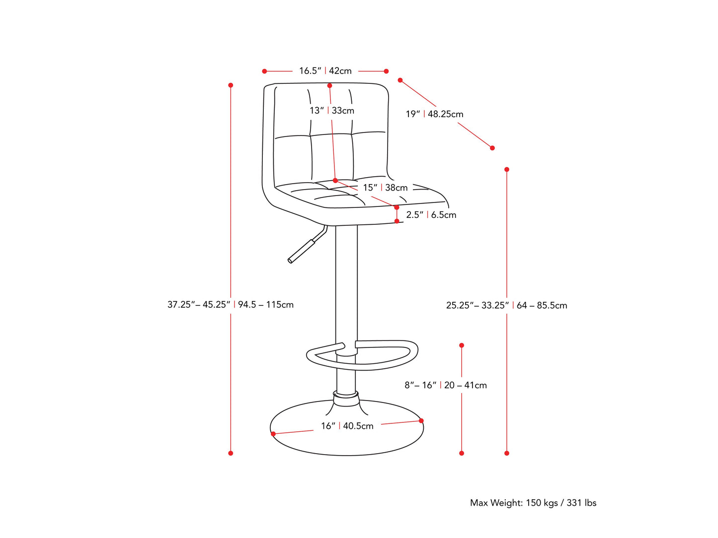 Set of 2 red swivel bar stools with cushioned seats, chrome-plated footrests, and adjustable height. Features a sleek, modern design with faux leather upholstery and a sturdy metal base, perfect for kitchen counters or home bars.