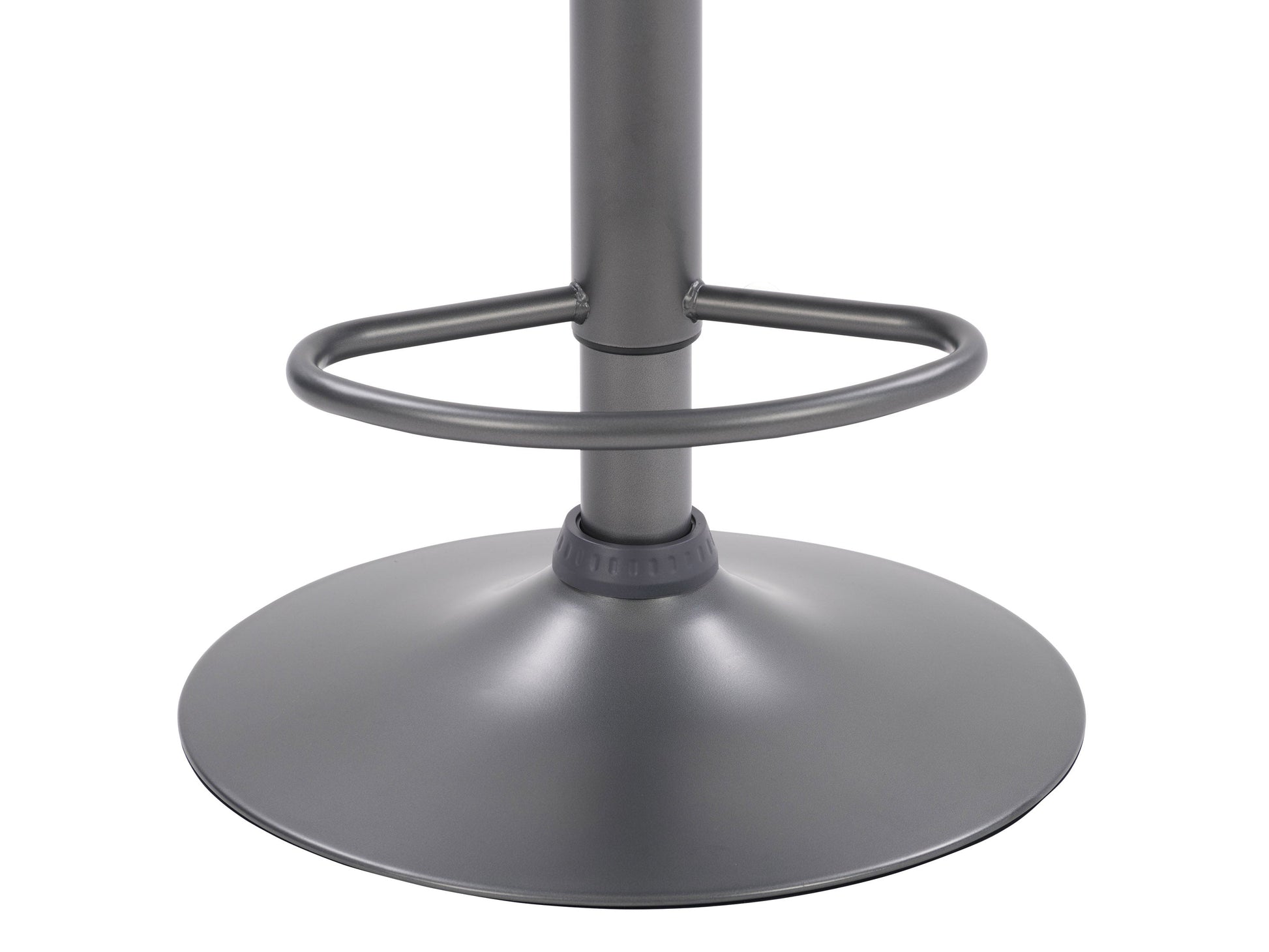 Dark grey swivel bar stools set of 2 with cushioned seats, metal legs, and footrests. Modern design, perfect for kitchen islands or home bars. Durable fabric and sturdy construction for comfort and style.