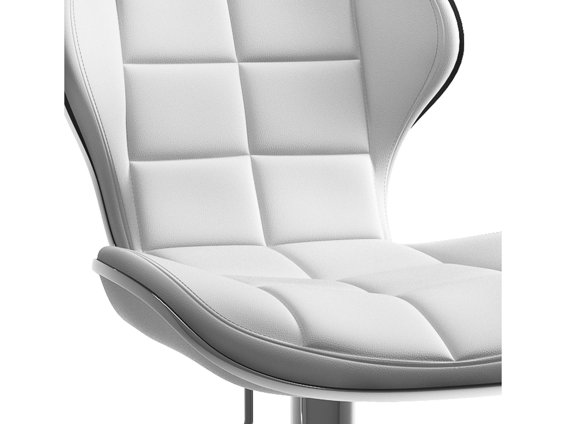 White bar stools with backs, set of 2, featuring sleek modern design, cushioned seats, chrome footrests, and sturdy wooden legs, perfect for kitchen islands or home bars.
