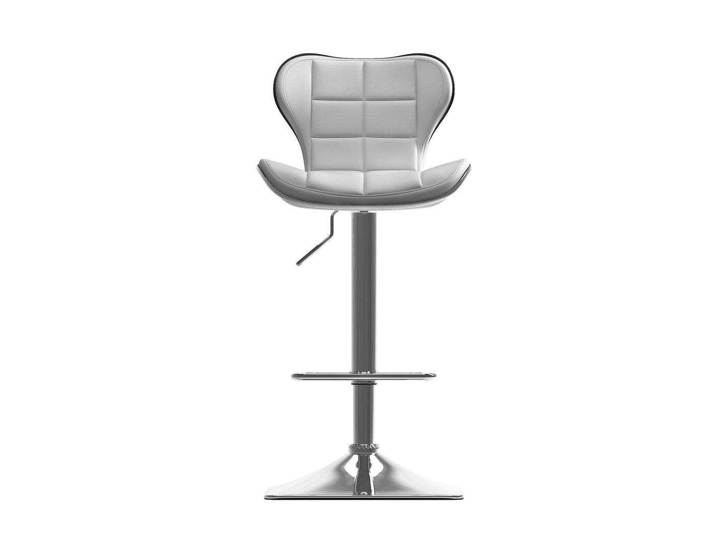 White bar stools with backs, set of 2, featuring sleek modern design, cushioned seats, chrome footrests, and sturdy wooden legs, perfect for kitchen islands or home bars.
