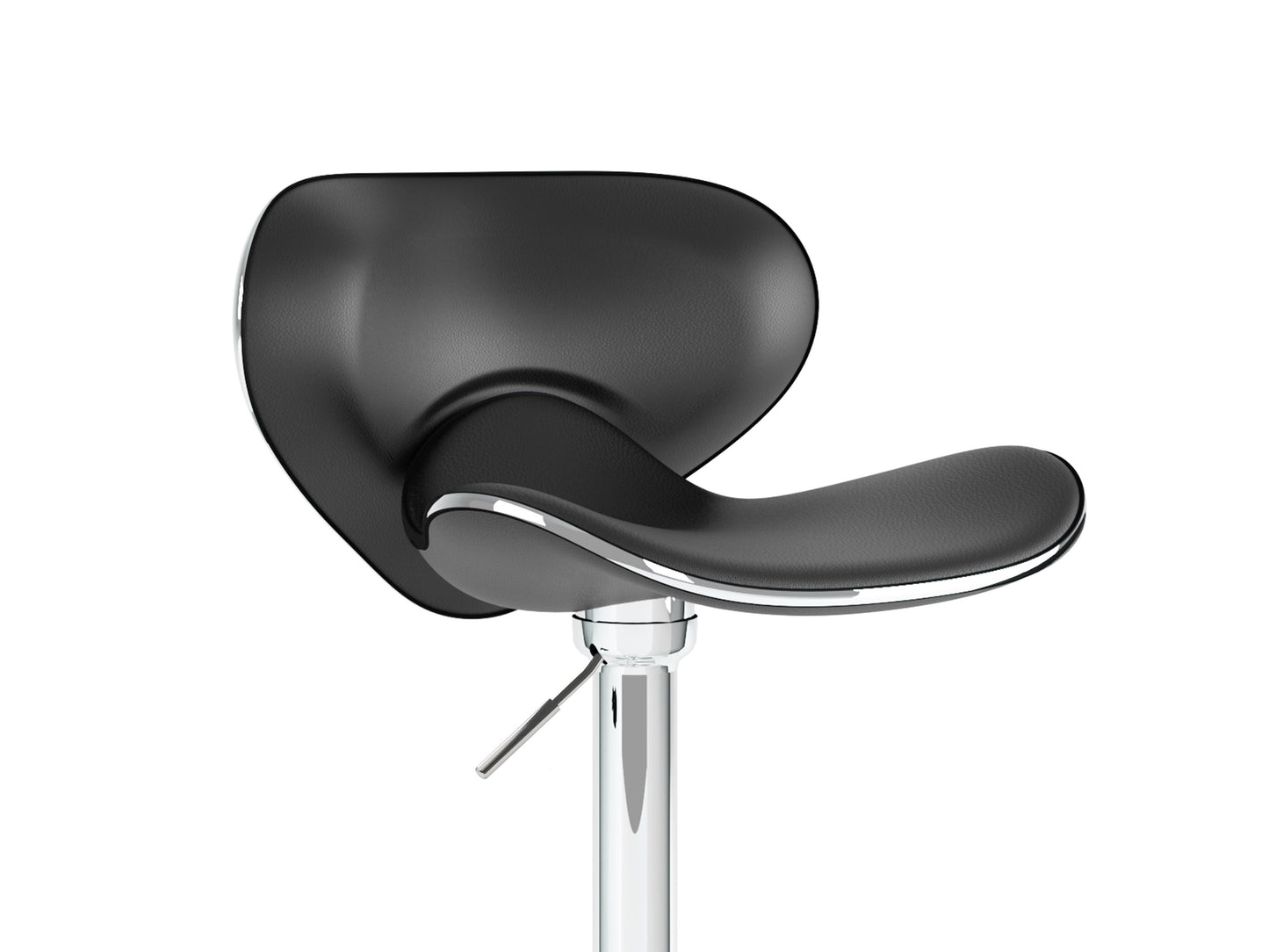Black bar stools with backs, set of 2, featuring sleek metal frames, cushioned seats, and footrests. Perfect for modern kitchens or home bars.