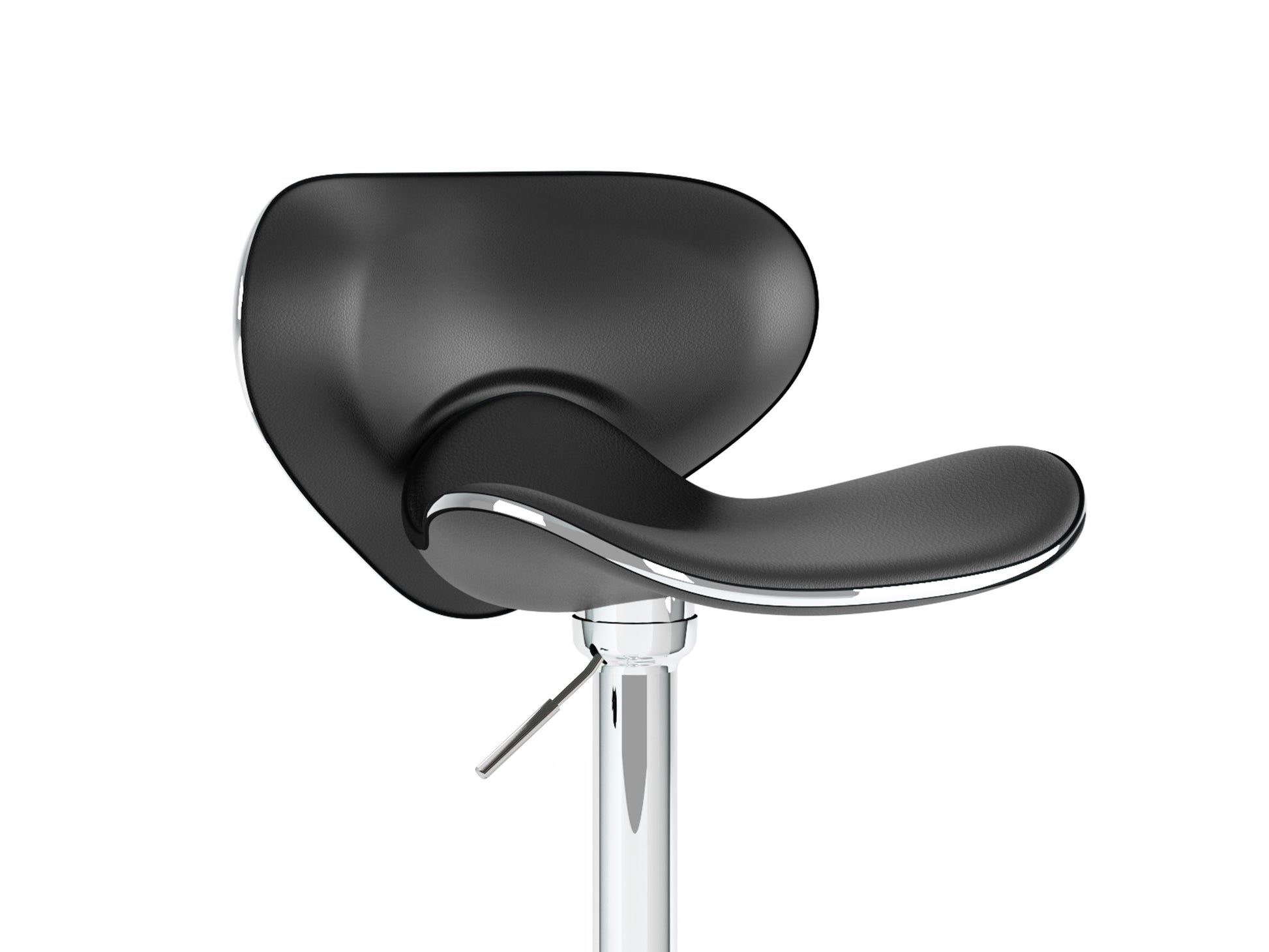 Black bar stools with backs, set of 2, featuring sleek metal frames, cushioned seats, and footrests. Perfect for modern kitchens or home bars.