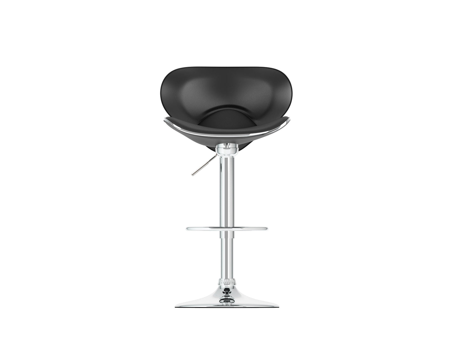 Black bar stools with backs, set of 2, featuring sleek metal frames, cushioned seats, and footrests. Perfect for modern kitchens or home bars.