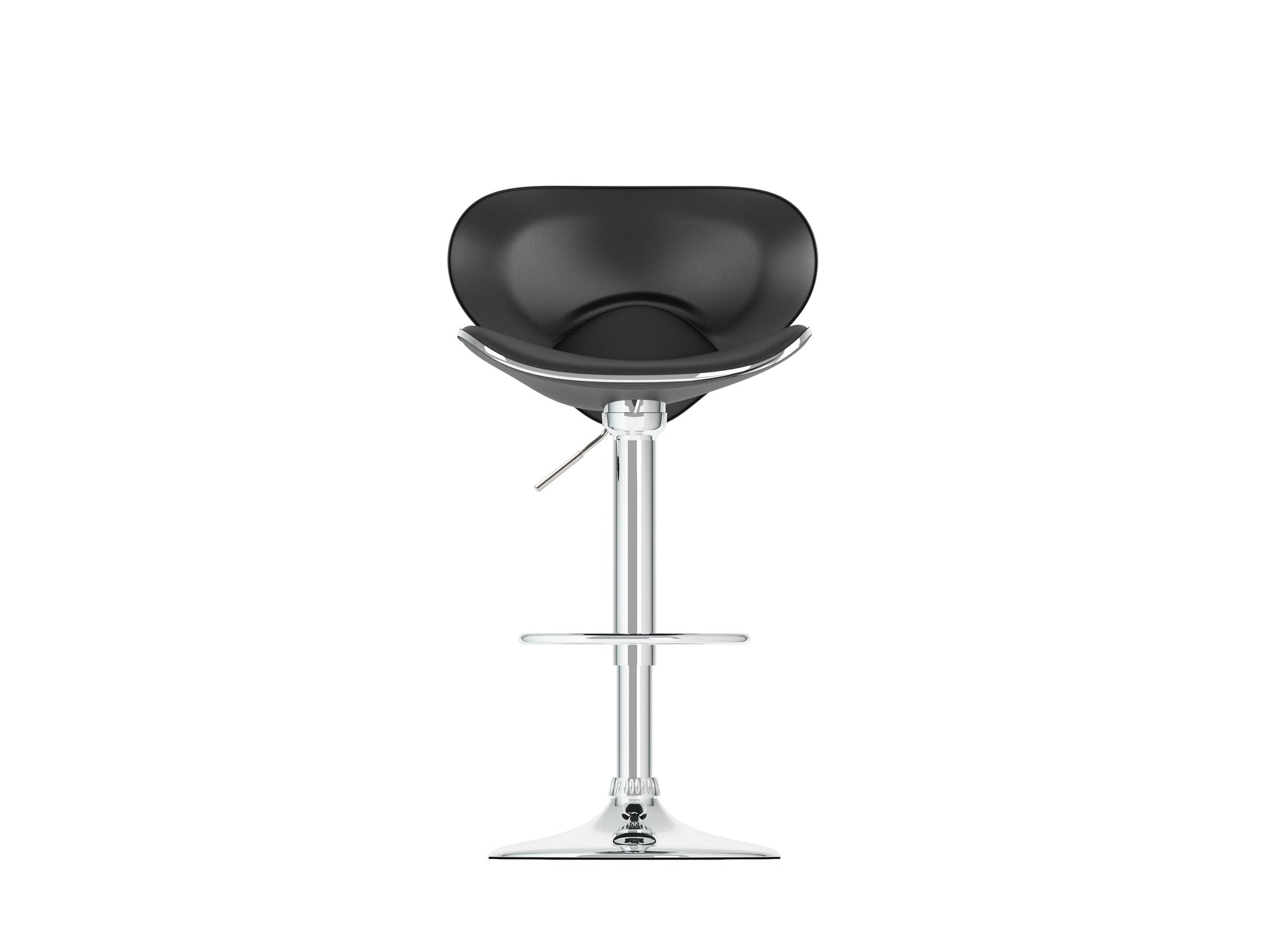 Black bar stools with backs, set of 2, featuring sleek metal frames, cushioned seats, and footrests. Perfect for modern kitchens or home bars.