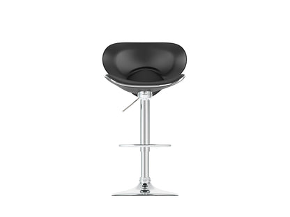 Black bar stools with backs, set of 2, featuring sleek metal frames, cushioned seats, and footrests. Perfect for modern kitchens or home bars.