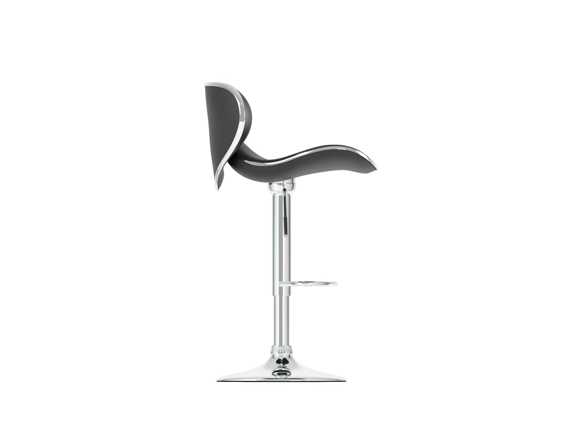 Black bar stools with backs, set of 2, featuring sleek metal frames, cushioned seats, and footrests. Perfect for modern kitchens or home bars.