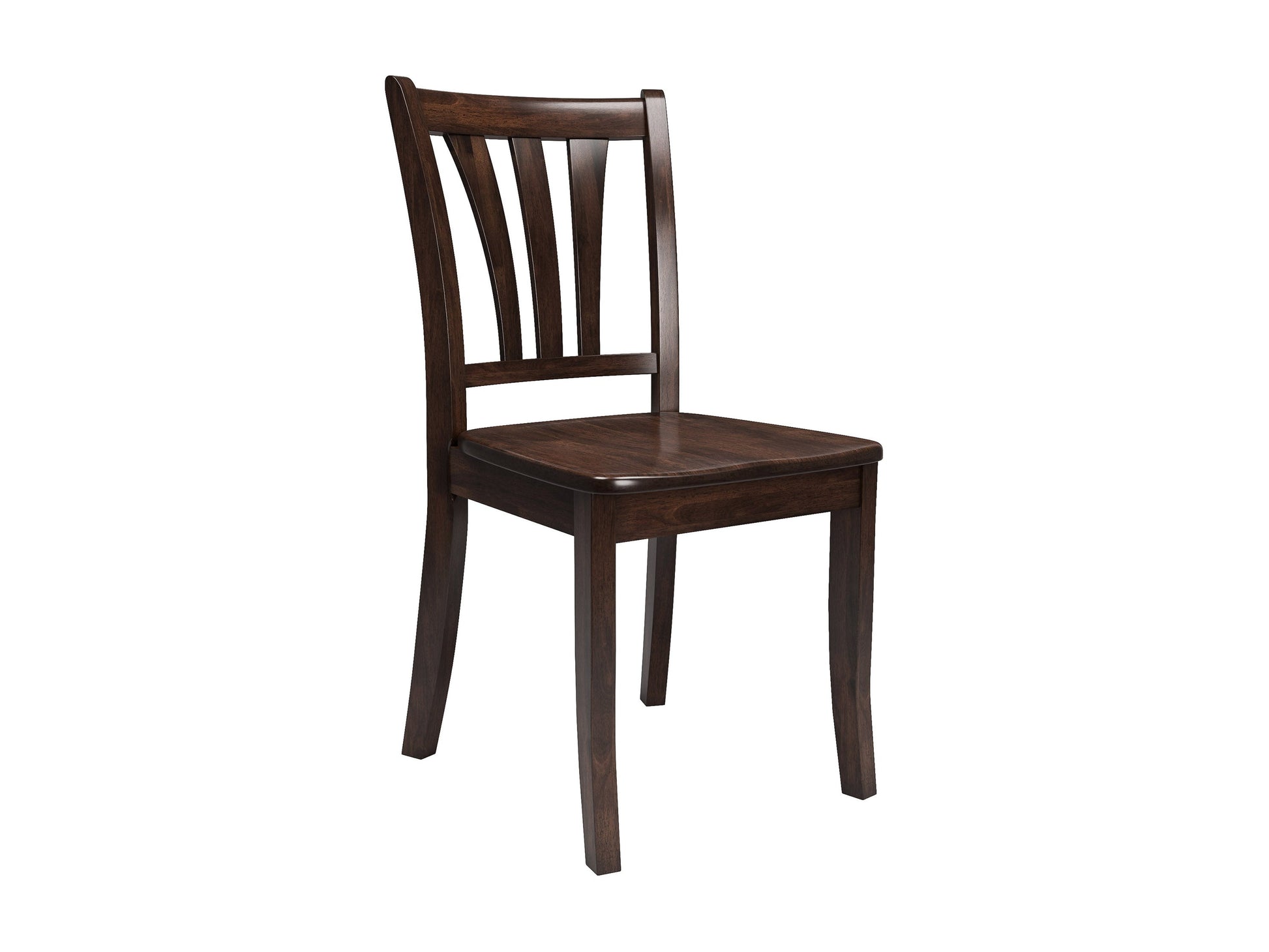 Solid wood dining chairs set of 2 in espresso finish, featuring curved backrests, cushioned seats in beige fabric, and sturdy legs with a sleek, modern design perfect for contemporary dining rooms.
