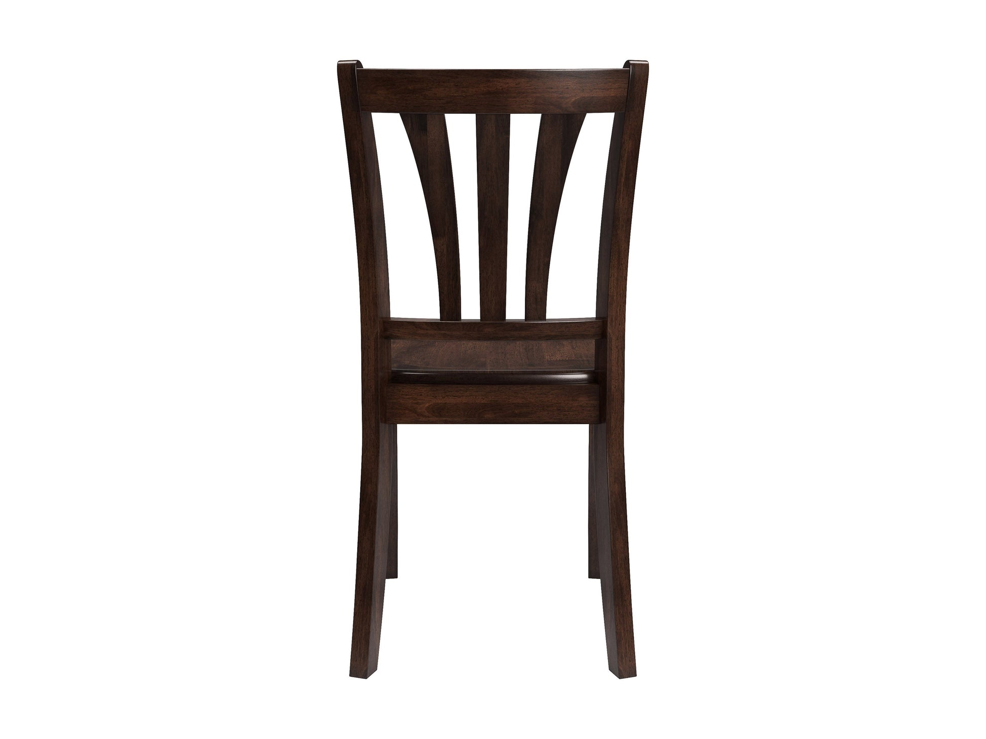 Solid wood dining chairs set of 2 in espresso finish, featuring curved backrests, cushioned seats in beige fabric, and sturdy legs with a sleek, modern design perfect for contemporary dining rooms.