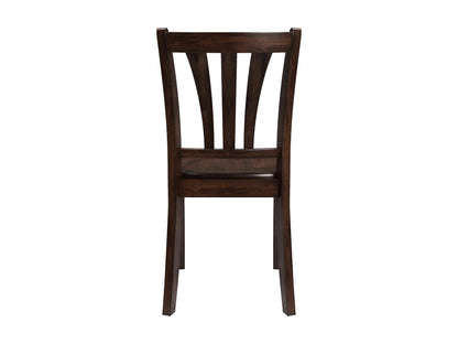 Solid wood dining chairs set of 2 in espresso finish, featuring curved backrests, cushioned seats in beige fabric, and sturdy legs with a sleek, modern design perfect for contemporary dining rooms.