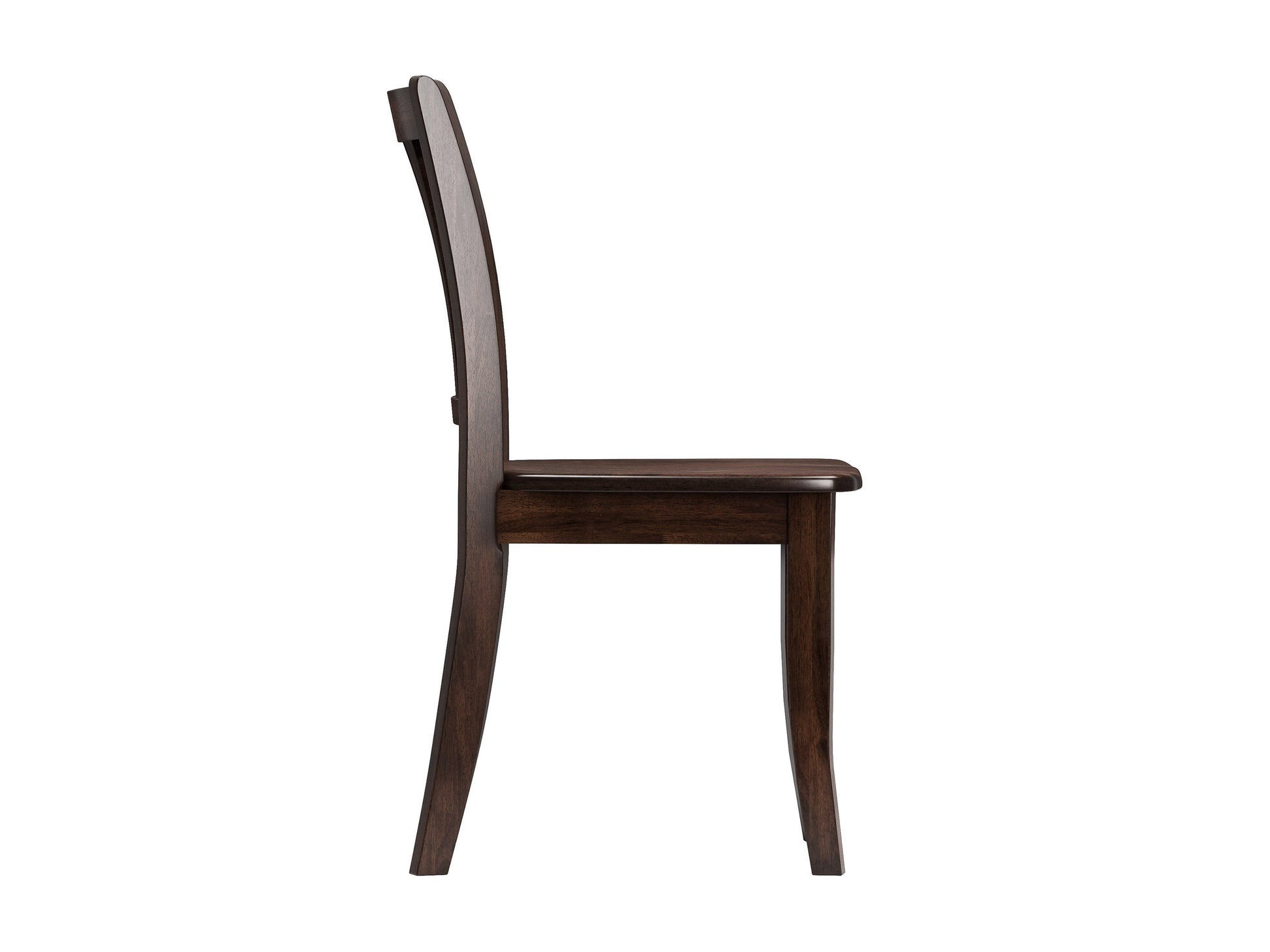 Solid wood dining chairs set of 2 in espresso finish, featuring curved backrests, cushioned seats in beige fabric, and sturdy legs with a sleek, modern design perfect for contemporary dining rooms.