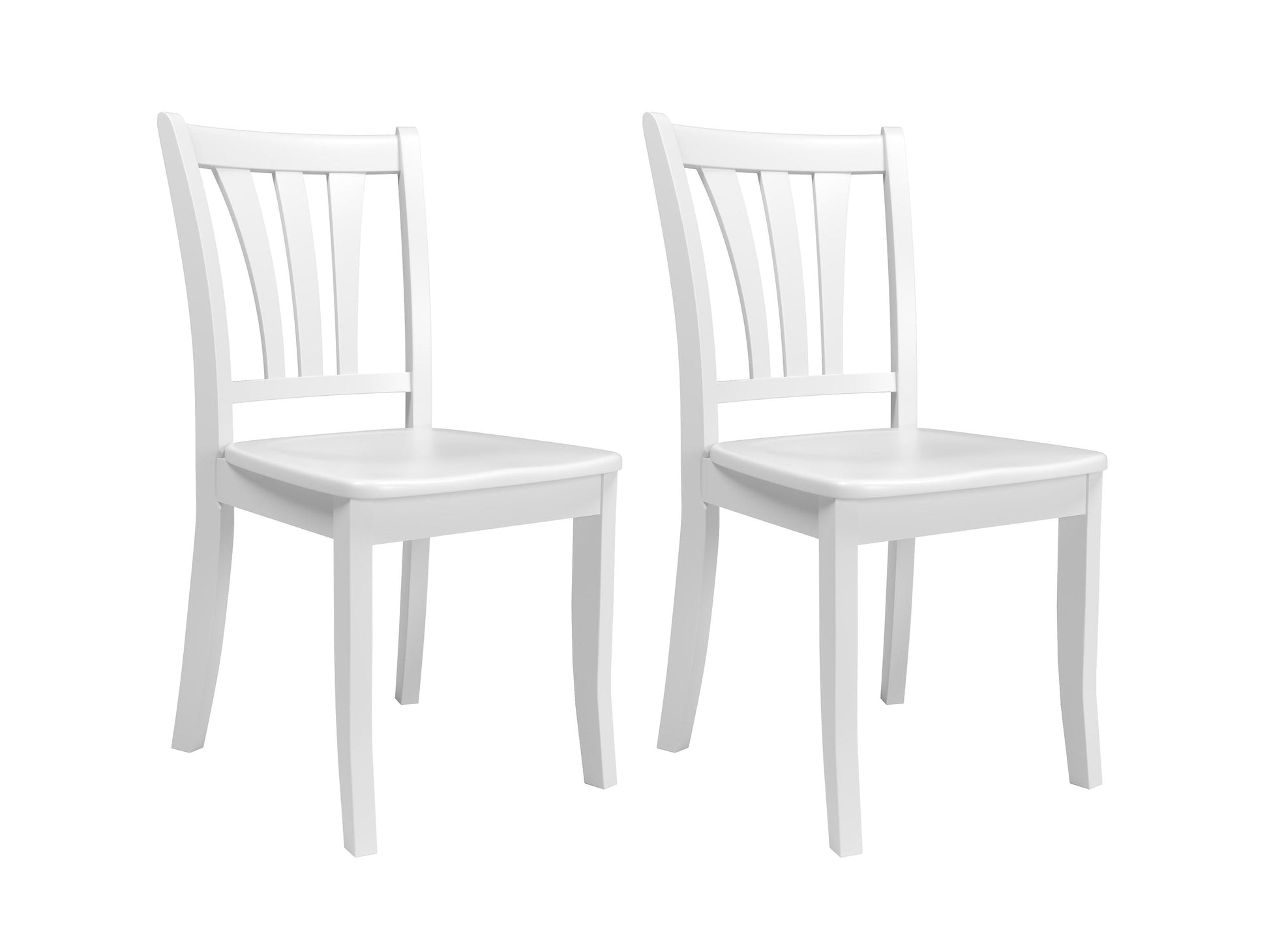 Alt Tag: White extendable oval dining table with four matching chairs, featuring sleek lines and a minimalist design, perfect for modern dining rooms.