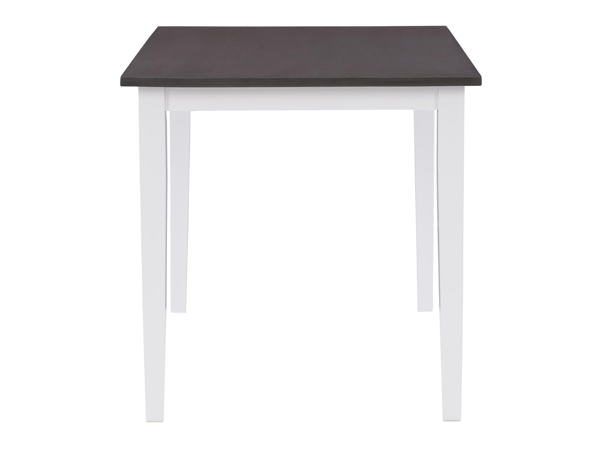 Grey and white dining table with a sleek rectangular surface, sturdy wooden legs, and a minimalist modern design perfect for contemporary dining rooms.