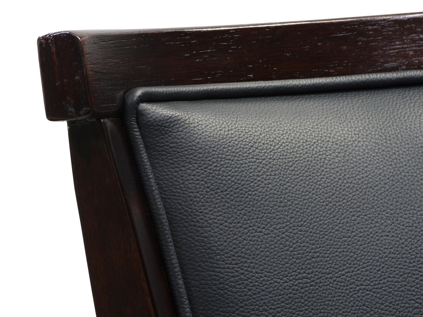 Set of 2 black bar height bar stools with sleek metal frames, cushioned seats, and footrests. Modern design with durable materials ideal for kitchen islands or home bars.
