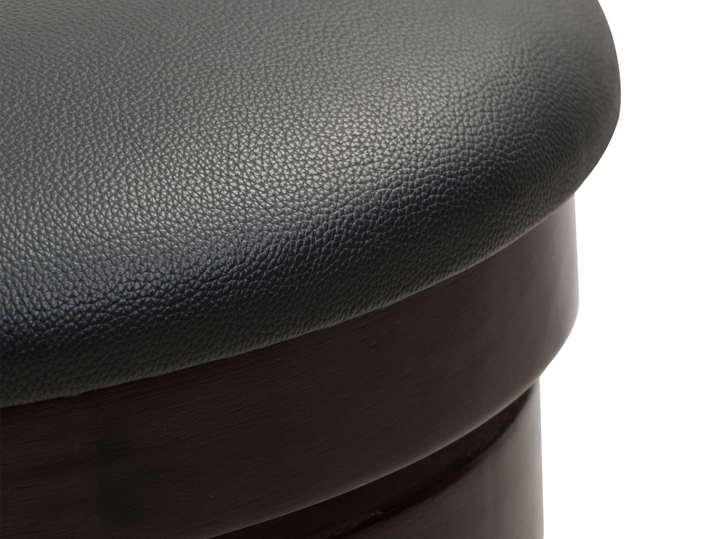 Set of 2 black bar height bar stools with sleek metal frames, cushioned seats, and footrests. Modern design with durable materials ideal for kitchen islands or home bars.