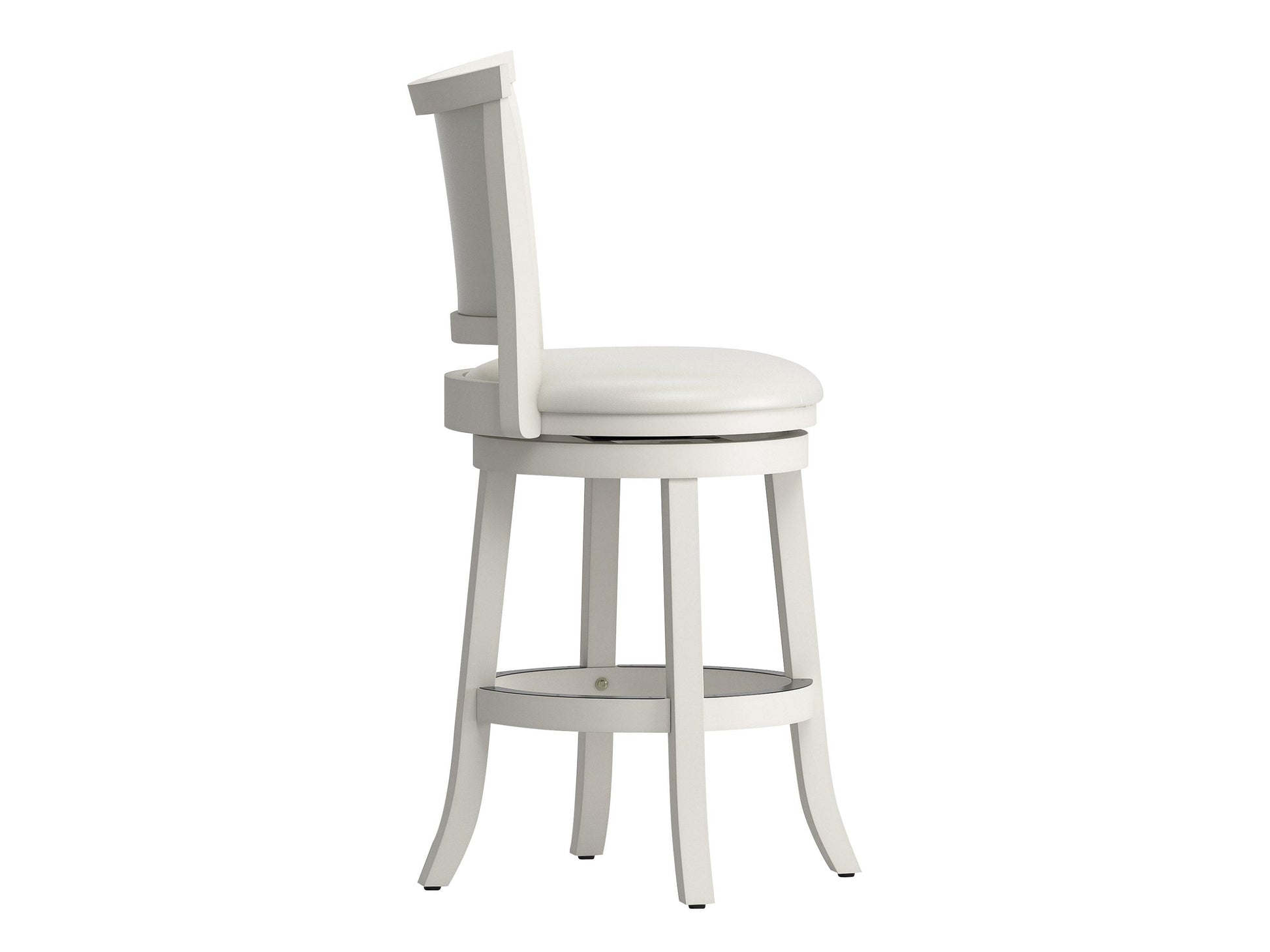 Set of 2 counter height bar stools with padded seats, featuring a sleek black metal frame and walnut wood finish, ideal for modern kitchens or home bars.