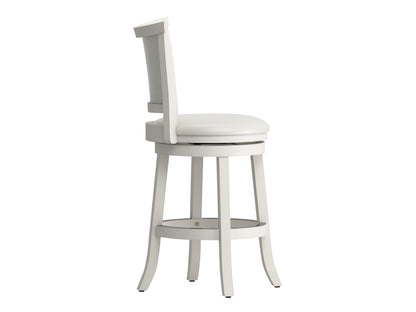 Set of 2 counter height bar stools with padded seats, featuring a sleek black metal frame and walnut wood finish, ideal for modern kitchens or home bars.