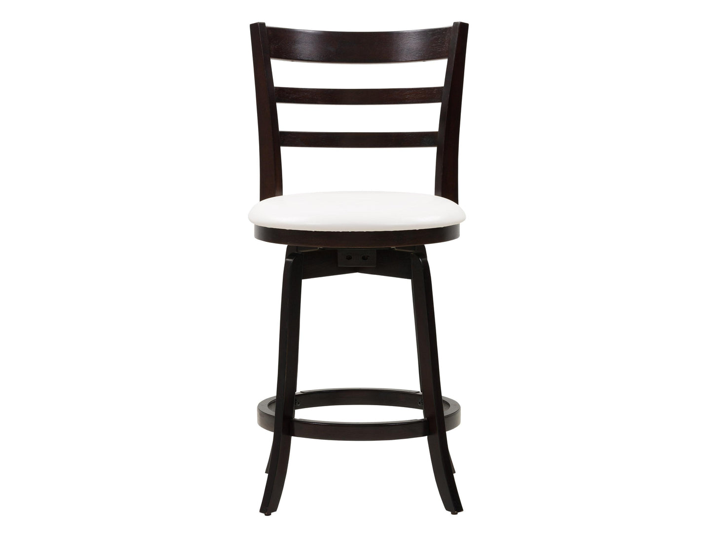 Wood bar stool with a natural oak finish, featuring a curved backrest and slender black metal legs, perfect for counter height seating in modern kitchens or bars.