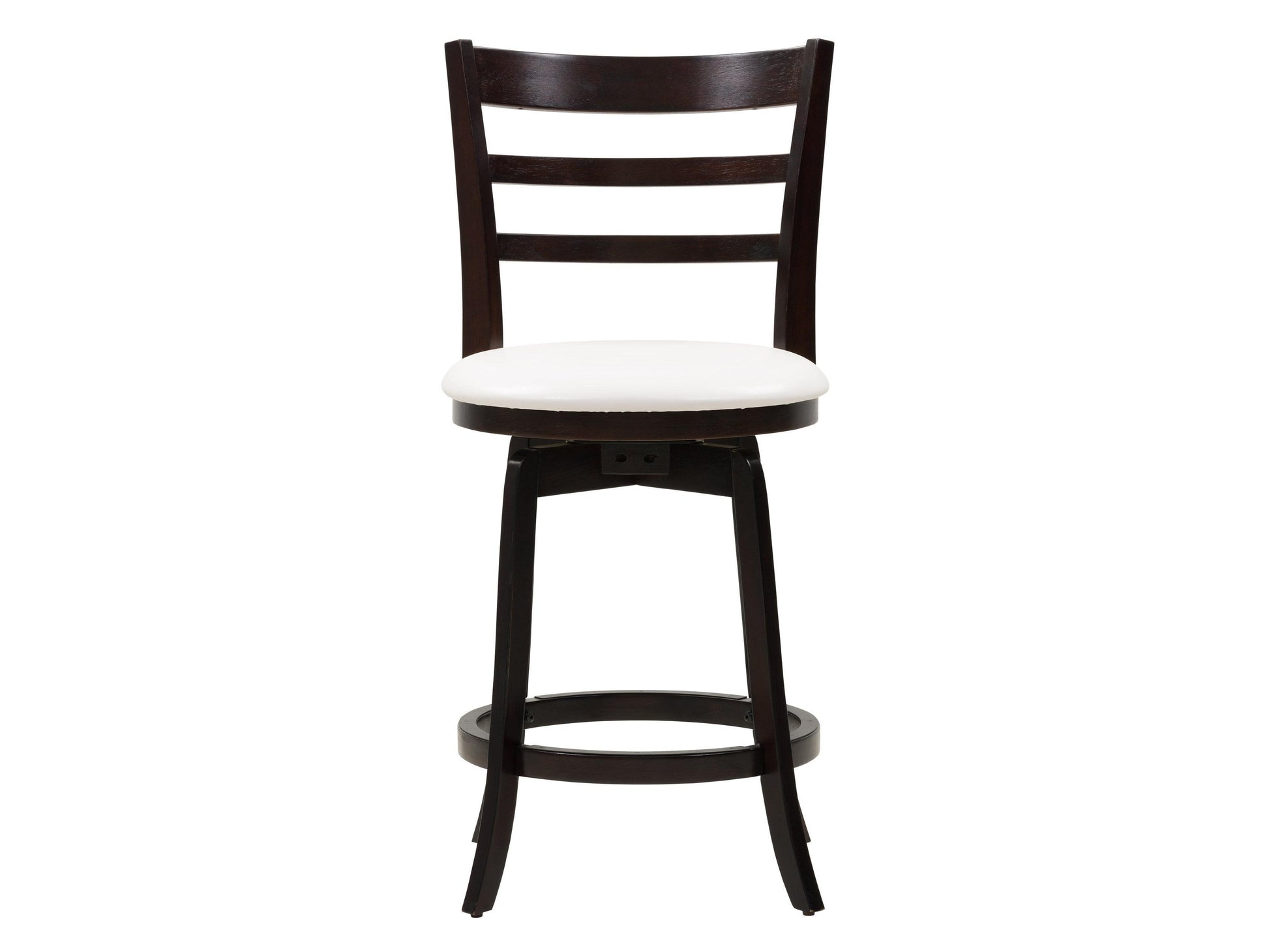 Wood bar stool with a natural oak finish, featuring a curved backrest and slender black metal legs, perfect for counter height seating in modern kitchens or bars.