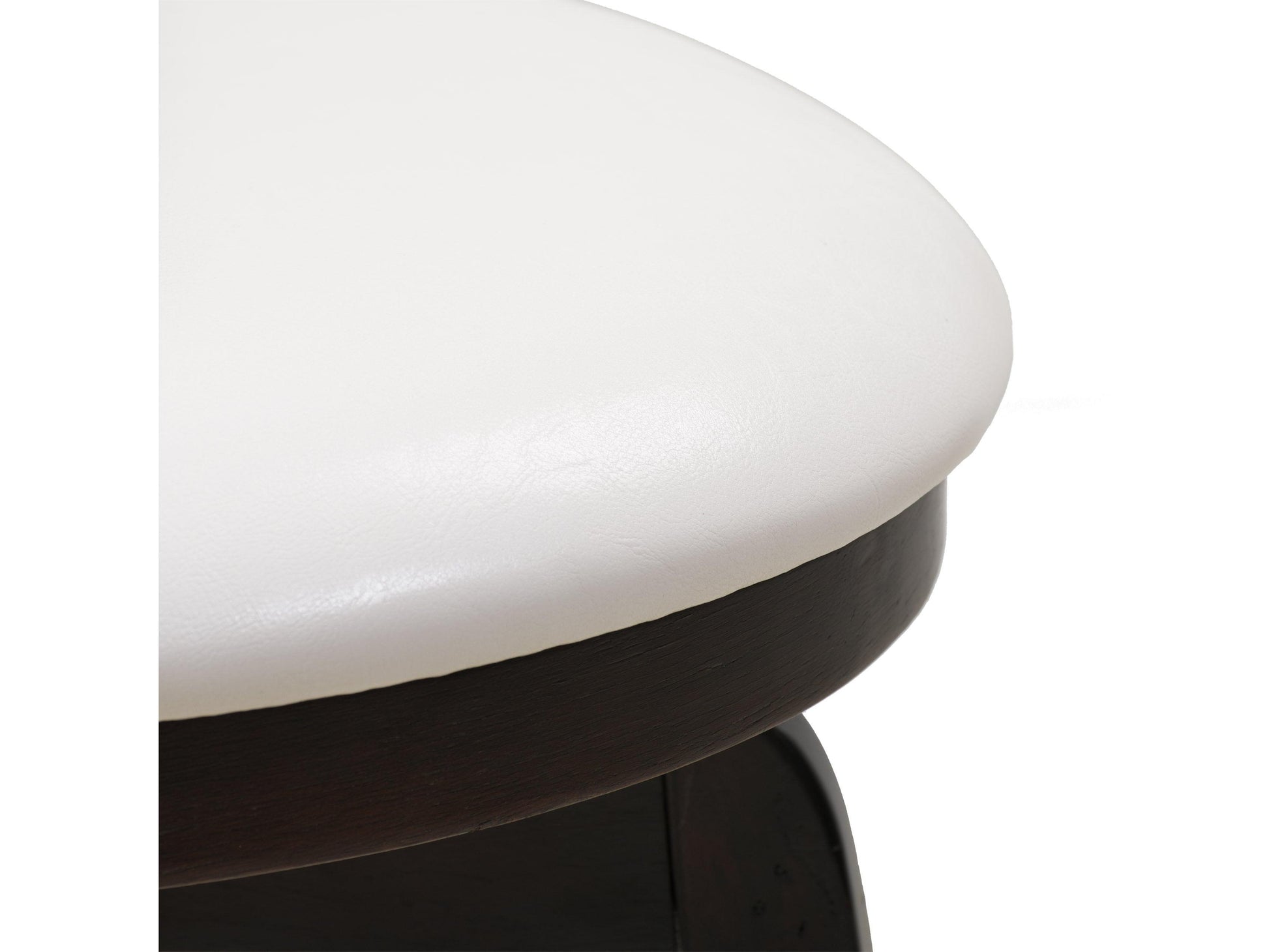 Natural wood bar stool with a sleek design, featuring a bar height, curved seat, and sturdy legs. The stool's light wood finish and smooth texture make it a stylish addition to any modern kitchen or bar area.