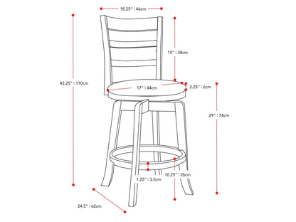 Natural wood bar stool with bar height, featuring a smooth, round seat and sturdy, angled legs. Ideal for rustic or modern kitchen and bar settings.