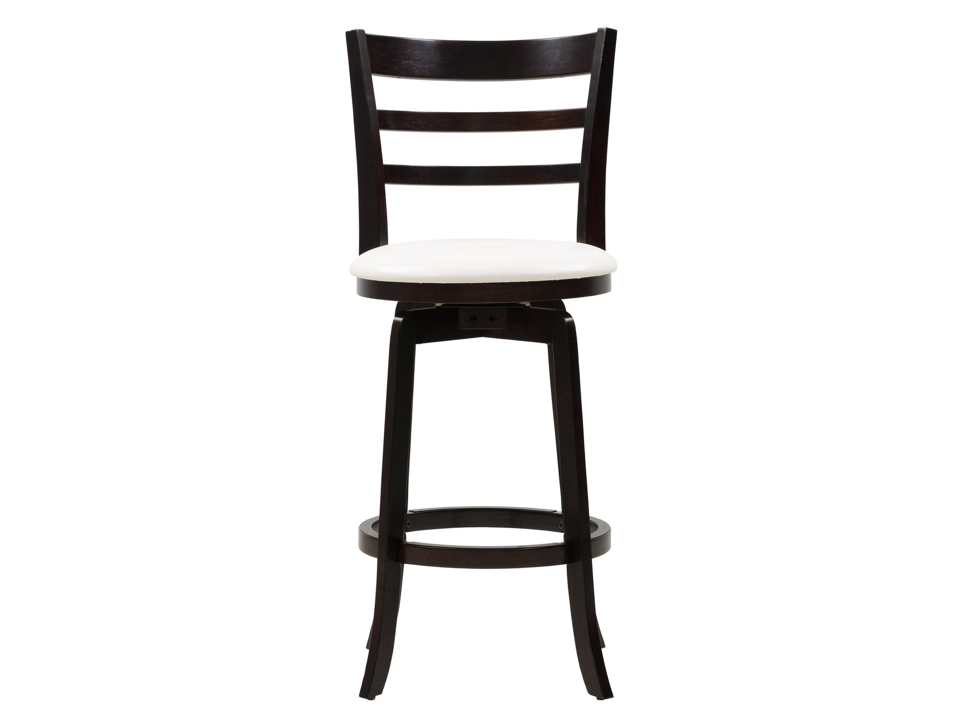 Natural wood bar stool with curved backrest, sleek black metal legs, and footrest. Ideal for modern kitchens or bars. Features a smooth finish and ergonomic design for comfort and style.