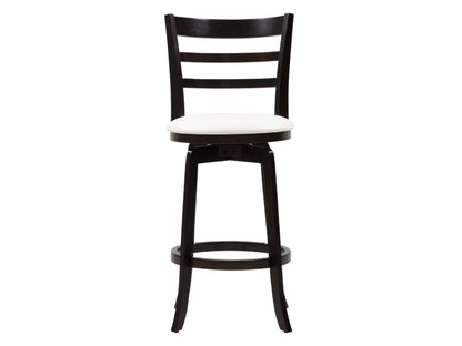 Natural wood bar stool with curved backrest, sleek black metal legs, and footrest. Ideal for modern kitchens or bars. Features a smooth finish and ergonomic design for comfort and style.